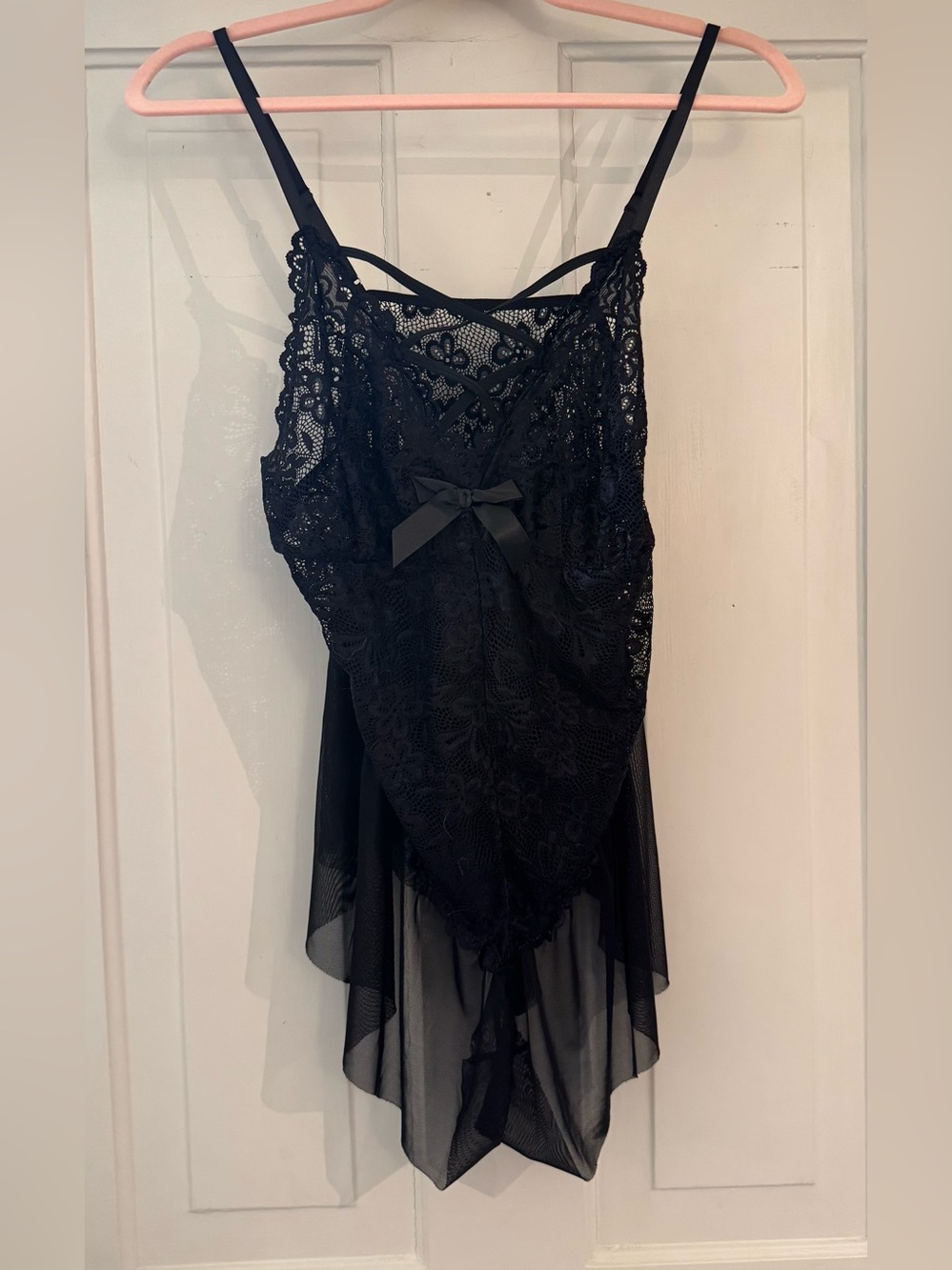 Lace Sheer Romper - Black